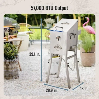 Hike Crew Outdoor 4-gallon Propane Deep Fryer With Basket, 57000 Btu Outdoor Deep Fryer