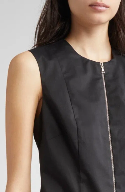 Partow Brooke Full Zip Sleeveless Dress In Black