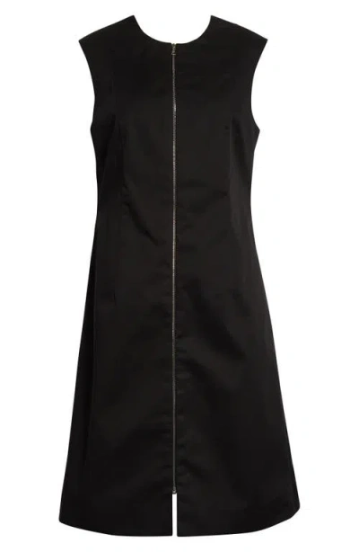 Partow Brooke Full Zip Sleeveless Dress In Black