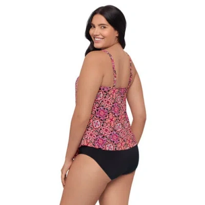 Trimshaper Ronnie 2 Tier Ruffle Tankini Swimsuit Top In Multi