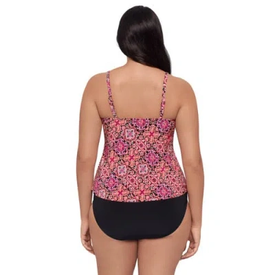 Trimshaper Ronnie 2 Tier Ruffle Tankini Swimsuit Top In Multi