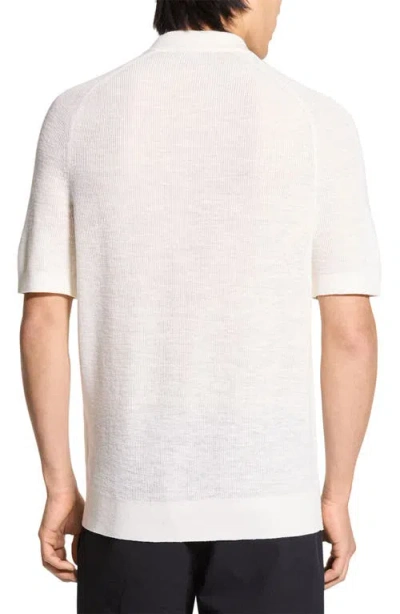 Theory Short-sleeve Button-up Shirt In Pacific Linen