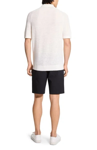 Theory Short-sleeve Button-up Shirt In Pacific Linen