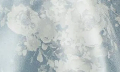 Dessy Collection Floral Ruffle Strapless Tiered Satin Twill Gown