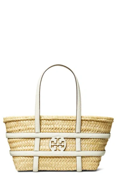 Tory Burch Natural Small Ella Straw Basket Tote In Neutral