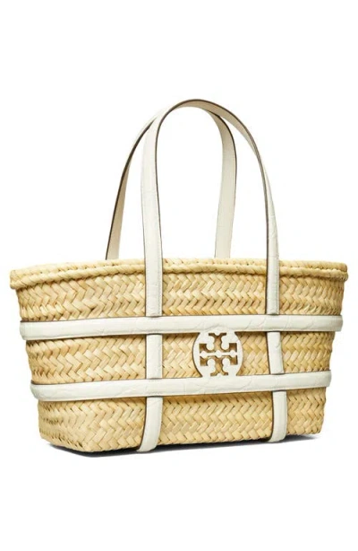Tory Burch Natural Small Ella Straw Basket Tote In Neutral