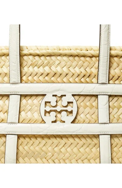 Tory Burch Natural Small Ella Straw Basket Tote In Neutral