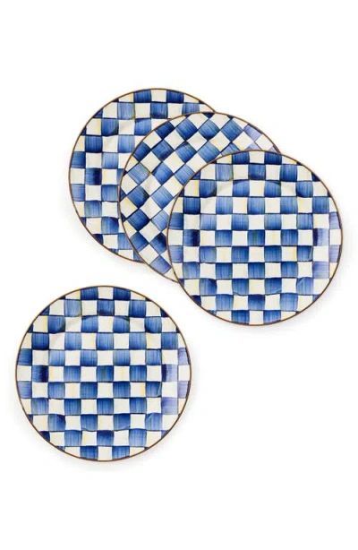 Mackenzie-childs Mackenzie Childs Royal Check Set Of 4 Dinner Plates