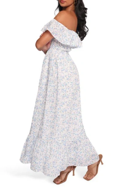 Petal And Pup Petal & Pup Priscilla Off The Shoulder Cotton Maxi Sundress In Blue