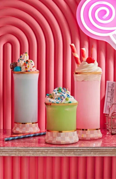 Mackenzie-childs Mackenzie Childs Rosy Check Set Of 2 Highball Glasses