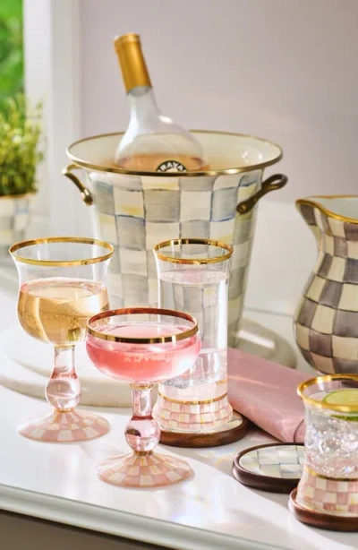 Mackenzie-childs Mackenzie Childs Rosy Check Set Of 2 Highball Glasses