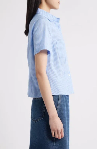 Frame The Seaside Short Sleeve Linen & Cotton Button-up Shirt