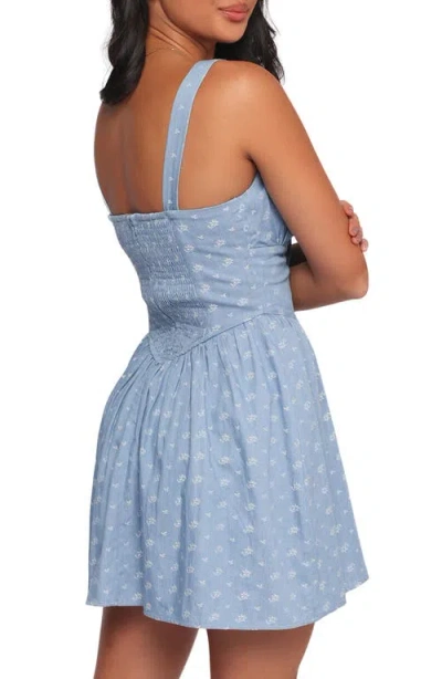 Petal And Pup Petal & Pup Shelton Embroidered Cotton Mini Sundress In Blue