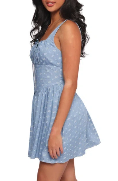 Petal And Pup Petal & Pup Shelton Embroidered Cotton Mini Sundress In Blue