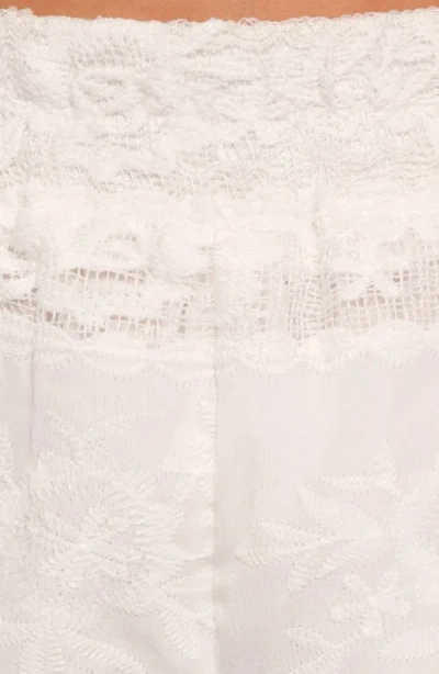 Petal And Pup Petal & Pup Wenira Lace Strapless Top & Shorts Set In White