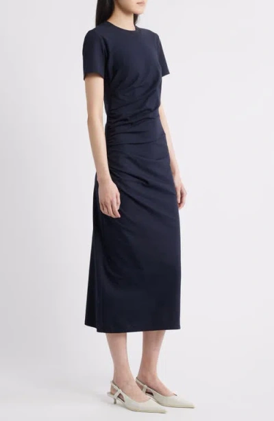 Frame Womens Navy Twisted Relaxed-fit Cotton-jersey Maxi Dress In Blue