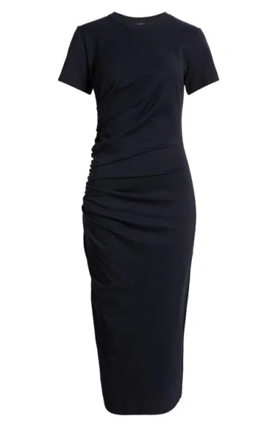 Frame Womens Navy Twisted Relaxed-fit Cotton-jersey Maxi Dress In Blue