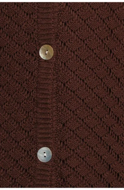 Petal And Pup Petal & Pup Luan Pointelle Stitch Cotton Minidress In Brown