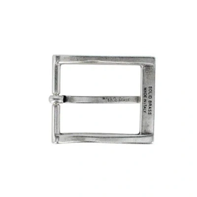 Trafalgar 35mm Solid Brass Italian Classic Arched Rectangular Harness Belt Buckle In Metallic