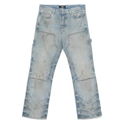 Amiri Lightweight Distressed Carpenter Jeans In Blue