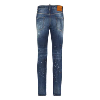 Dsquared2 Medium Easy Red Spots Wash Skater Jean In Blue