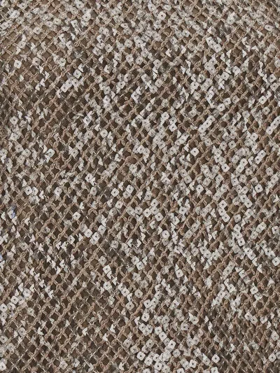 Brunello Cucinelli Sleeveless Cotton Top With Sequins Accents