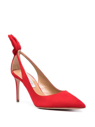 Aquazzura 105mm Bow Tie Suede Pumps
