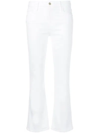Frame Bootcut Jeans In White