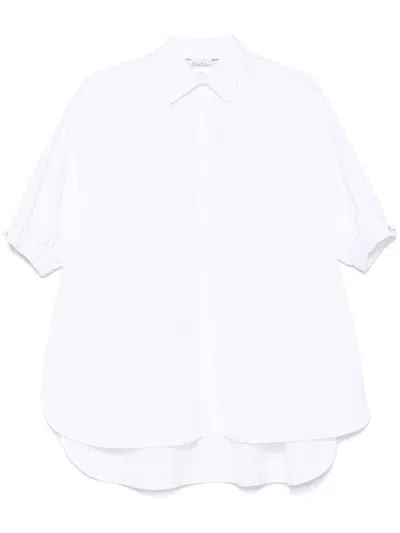 Max Mara Teano Popeline Shirt In White