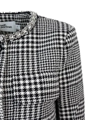 Self-portrait Houndstooth Wool Blend Jacket