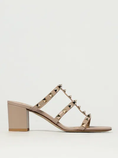 Valentino Studded Leather Block Heel Sandals