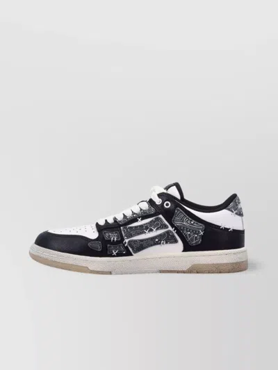 Amiri Men's Bandana Skeleton Top Low Sneakers In Black