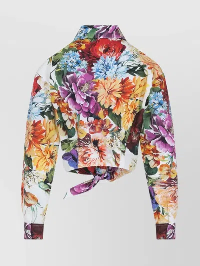 Dolce & Gabbana Floral Cotton Crop Shirt Dolce E Gabbana