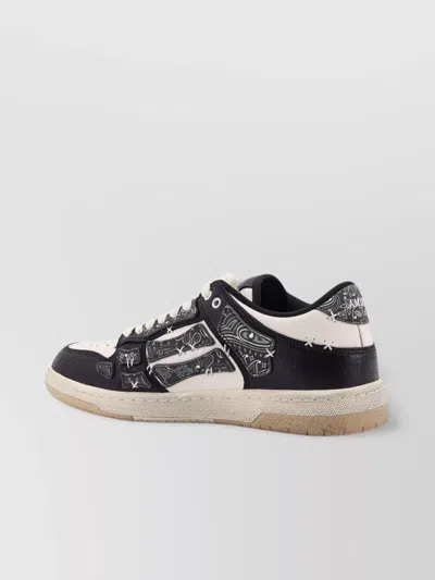 Amiri Men's Bandana Skeleton Top Low Sneakers In Black