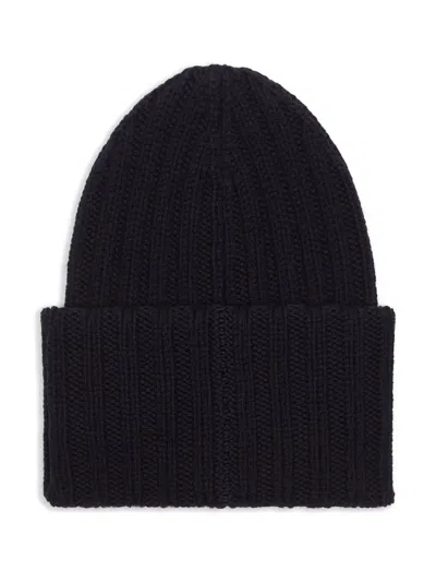 Dsquared2 Knitted Beanie With Folded Cuff And Colorful Patch In Black