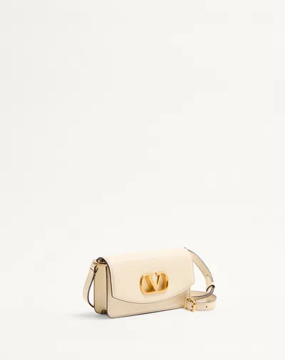 Valentino Garavani Small Leather Clutch With Adjustable Chain Strap In White