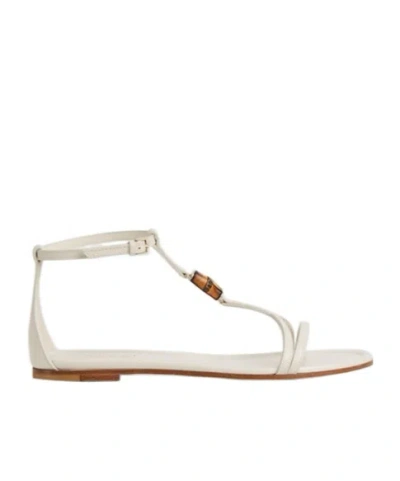 Gucci Bamboo Leather Sandal In Neutral