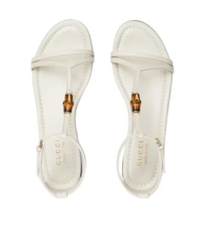 Gucci Bamboo Leather Sandal In Neutral