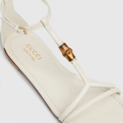 Gucci Bamboo Leather Sandal In Neutral