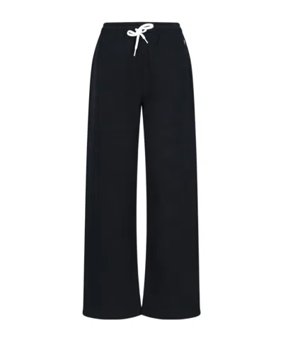 Polo Ralph Lauren Black Pants With Drawstring Elastic Waist And Pony Embroidery On The Side