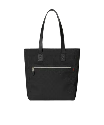 Gucci Men Gg Fabric Shopping Bag In Black