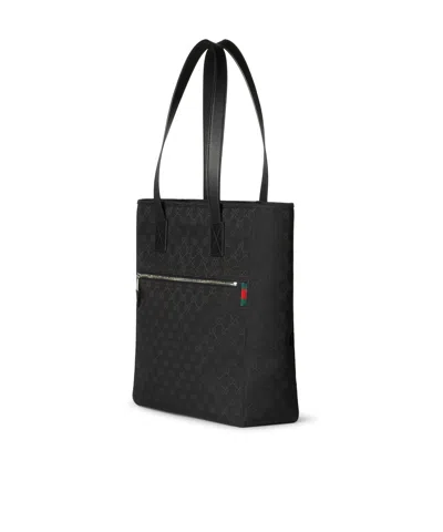 Gucci Men Gg Fabric Shopping Bag In Black