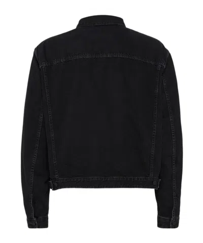 Dsquared2 Black Jacket With Classic Collar And Embossed Logo On The Front In Black