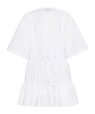 Alaïa Cotton Poplin Dress In White