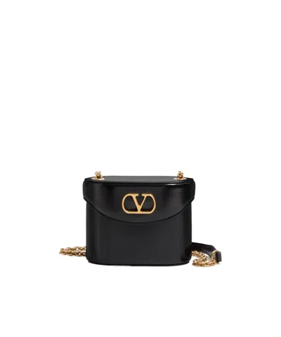 Valentino Garavani Vain Vanity Bag In Shiny Calfskin Woman Black Uni