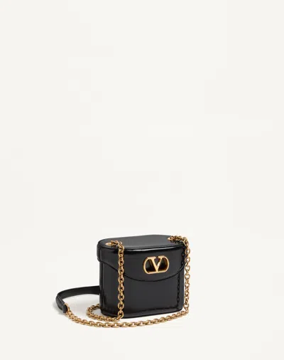 Valentino Garavani Vain Vanity Bag In Shiny Calfskin Woman Black Uni