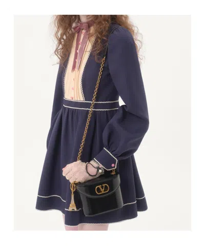 Valentino Garavani Vain Vanity Bag In Shiny Calfskin Woman Black Uni