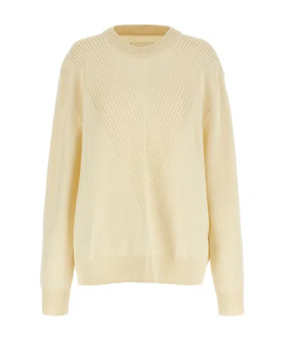 Jil Sander Wool Blend Crew Neck Sweater In Neutral