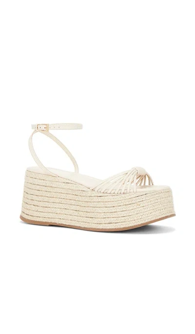 Schutz Livia Platform Wedge Sandal In White