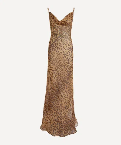 Rat & Boa Women's Valentina Silk Leopard Print Maxi Dress